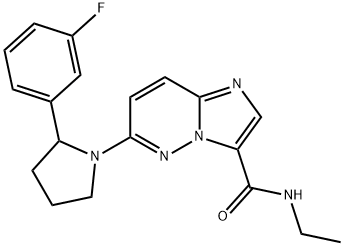 Imidazo[1,2-b]pyridazine-3-carboxamide, N-ethyl-6-[2-(3-fluorophenyl)-1-pyrrolidinyl]- Struktur