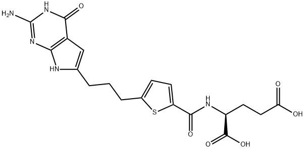 L-Glutamic acid, N-[[5-[3-(2-amino-4,7-dihydro-4-oxo-3H-pyrrolo[2,3-d]pyrimidin-6-yl)propyl]-2-thienyl]carbonyl]- Struktur