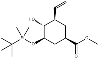 methyl (1R,3R,4R,5R)-3-((tert-butyldimethylsilyl)oxy)-4-hydroxy-5-vinylcyclohexane-1-carboxylate Struktur