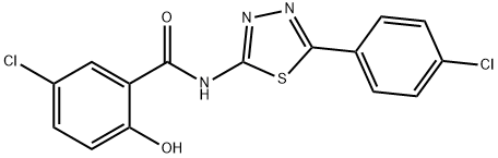 Benzamide, 5-chloro-N-[5-(4-chlorophenyl)-1,3,4-thiadiazol-2-yl]-2-hydroxy- Struktur