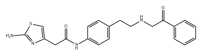 4-Thiazoleacetamide, 2-amino-N-[4-[2-[(2-oxo-2-phenylethyl)amino]ethyl]phenyl]- Struktur