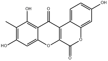 [1]Benzopyrano[3,4-b][1]benzopyran-6,12-dione, 3,9,11-trihydroxy-10-methyl- Struktur