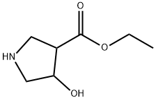 3-Pyrrolidinecarboxylic acid, 4-hydroxy-, ethyl ester Struktur