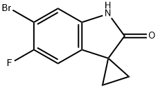 Spiro[cyclopropane-1,3'-[3H]indol]-2'(1'H)-one, 6'-bromo-5'-fluoro- Struktur