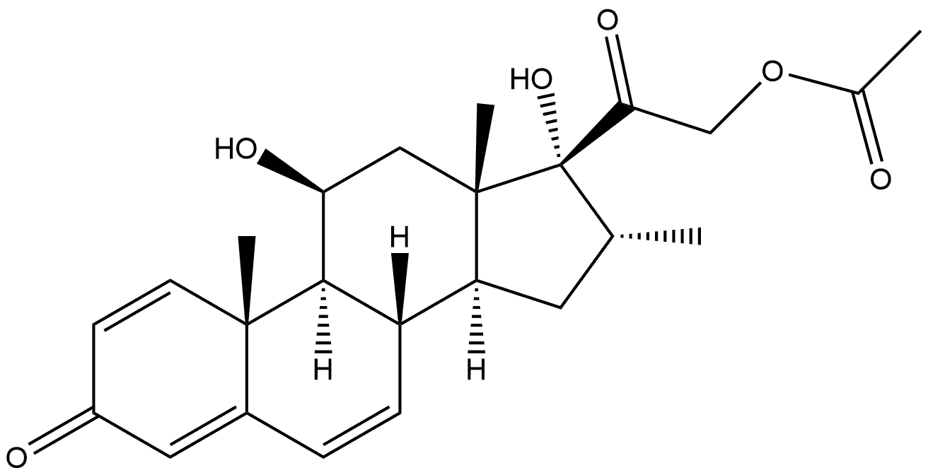 Pregna-1,4,6-triene-3,20-dione, 21-(acetyloxy)-11,17-dihydroxy-16-methyl-, (11β,16α)- (9CI) Struktur