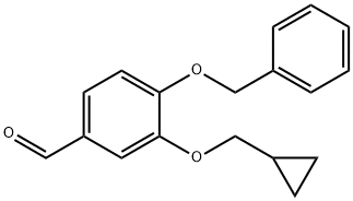 3-(Cyclopropylmethoxy)-4-(phenylmethoxy)benzaldehyde Struktur