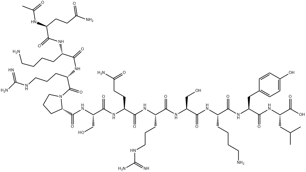 L-Leucine, N2-acetyl-L-glutaminyl-L-lysyl-L-arginyl-L-prolyl-L-seryl-L-glutaminyl-L-arginyl-L-seryl-L-lysyl-L-tyrosyl- Struktur