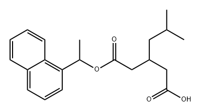 Pentanedioic acid, 3-(2-methylpropyl)-, 1-[1-(1-naphthalenyl)ethyl] ester Structure