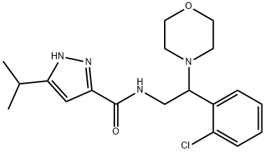 1H-Pyrazole-3-carboxamide, N-[2-(2-chlorophenyl)-2-(4-morpholinyl)ethyl]-5-(1-methylethyl)- Struktur