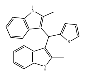 1H-Indole, 3,3'-(2-thienylmethylene)bis[2-methyl- Struktur