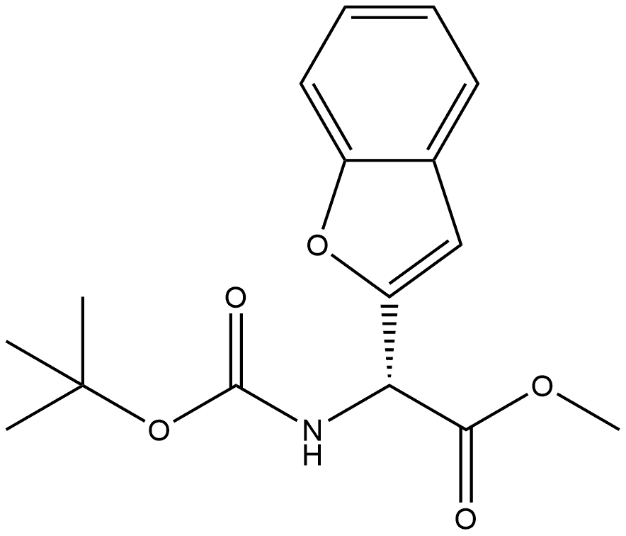 methyl (R)-2-(benzofuran-2-yl)-2-((tert-butoxycarbonyl)amino)acetate Struktur