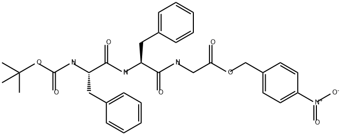 Glycine, N-[N-[N-[(1,1-dimethylethoxy)carbonyl]-L-phenylalanyl]-L-phenylalanyl]-, (4-nitrophenyl)methyl ester (9CI) Struktur