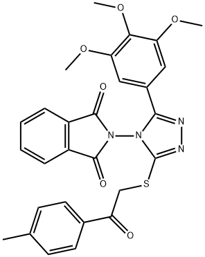 1H-Isoindole-1,3(2H)-dione, 2-[3-[[2-(4-methylphenyl)-2-oxoethyl]thio]-5-(3,4,5-trimethoxyphenyl)-4H-1,2,4-triazol-4-yl]- Struktur