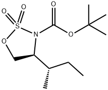 1,2,3-Oxathiazolidine-3-carboxylic acid, 4-[(1S)-1-methylpropyl]-, 1,1-dimethylethyl ester, 2,2-dioxide, (4S)- Struktur