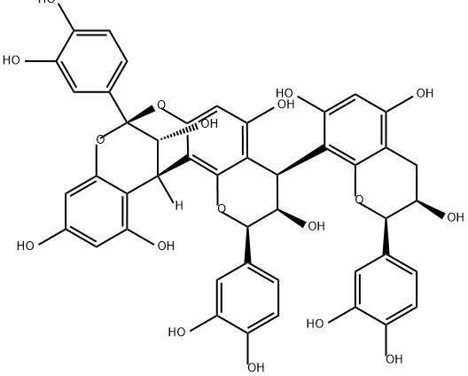 8,14-Methano-2H,14H-1-benzopyrano[7,8-d][1,3]benzodioxocin-3,5,11,13,15-pentol, 2,8-bis(3,4-dihydroxyphenyl)-4-[(2R,3R)-2-(3,4-dihydroxyphenyl)-3,4-dihydro-3,5,7-trihydroxy-2H-1-benzopyran-8-yl]-3,4-dihydro-, (2R,3R,4R,8S,14R,15R)- (9CI)