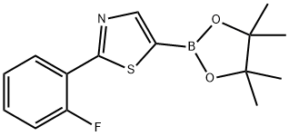 Thiazole, 2-(2-fluorophenyl)-5-(4,4,5,5-tetramethyl-1,3,2-dioxaborolan-2-yl)- Struktur