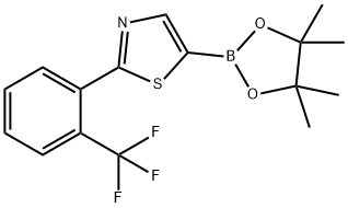 Thiazole, 5-(4,4,5,5-tetramethyl-1,3,2-dioxaborolan-2-yl)-2-[2-(trifluoromethyl)phenyl]- Struktur