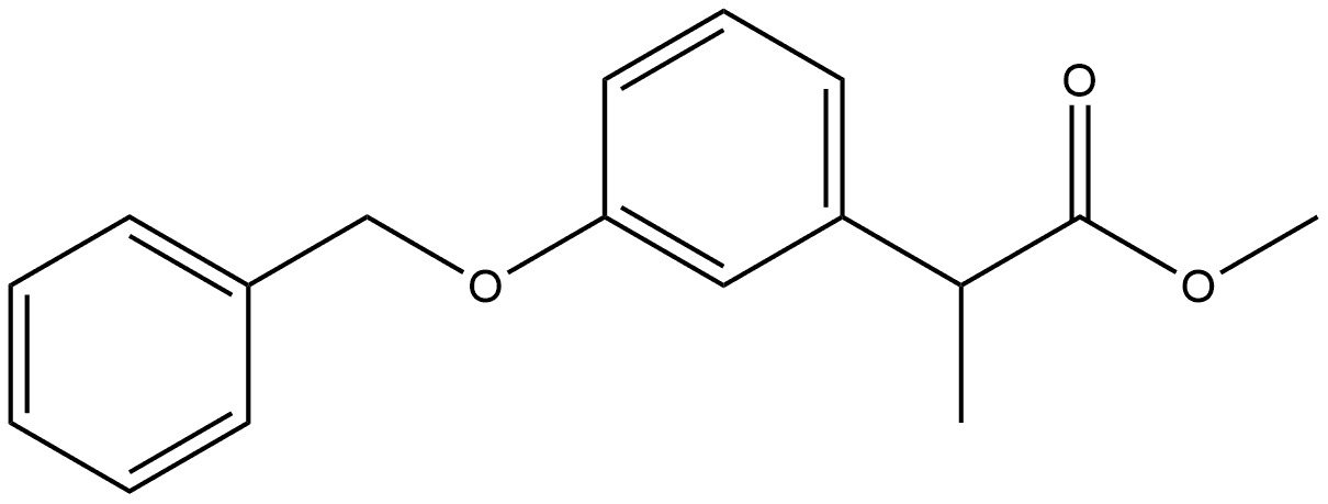 Benzeneacetic acid, α-methyl-3-(phenylmethoxy)-, methyl ester Struktur