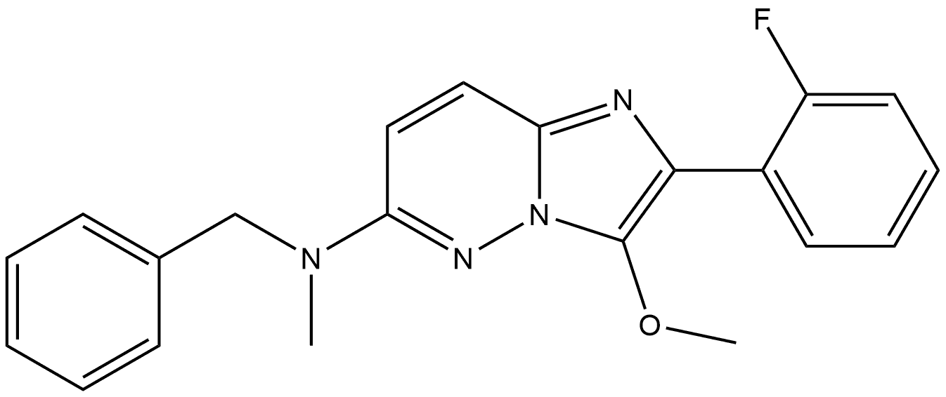 2-(2-Fluorophenyl)-3-methoxy-N-methyl-N-(phenylmethyl)imidazo[1,2-b]pyridazin-6-amine Struktur