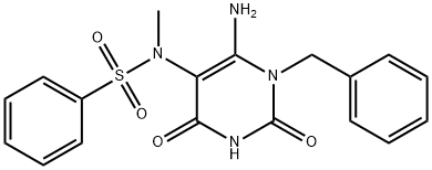 Benzenesulfonamide, N-[6-amino-1,2,3,4-tetrahydro-2,4-dioxo-1-(phenylmethyl)-5-pyrimidinyl]-N-methyl- Struktur