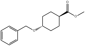 Cyclohexanecarboxylic acid, 4-(phenylmethoxy)-, methyl ester, trans- Struktur