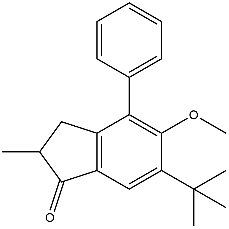 6-(1,1-Dimethylethyl)-2,3-dihydro-5-methoxy-2-methyl-4-phenyl-1H-inden-1-one Struktur