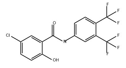 Benzamide, N-[3,4-bis(trifluoromethyl)phenyl]-5-chloro-2-hydroxy- Struktur