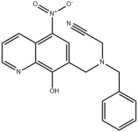 Acetonitrile, 2-[[(8-hydroxy-5-nitro-7-quinolinyl)methyl](phenylmethyl)amino]- Struktur