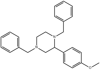 Piperazine, 2-(4-methoxyphenyl)-1,4-bis(phenylmethyl)- Struktur