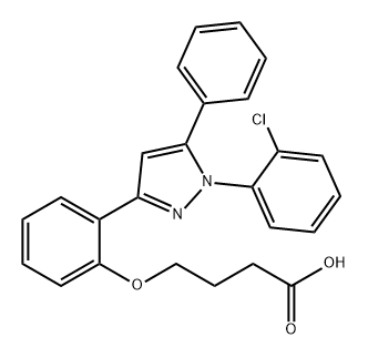 Butanoic acid, 4-[2-[1-(2-chlorophenyl)-5-phenyl-1H-pyrazol-3-yl]phenoxy]- Struktur