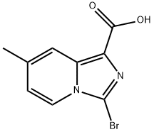 Imidazo[1,5-a]pyridine-1-carboxylic acid, 3-bromo-7-methyl- Struktur