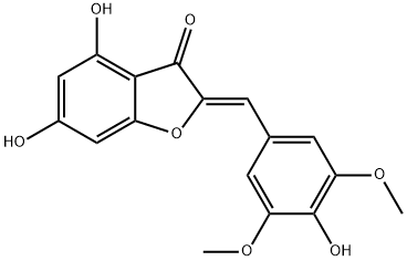 3(2H)-Benzofuranone, 4,6-dihydroxy-2-[(4-hydroxy-3,5-dimethoxyphenyl)methylene]-, (2Z)- Struktur