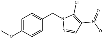 1H-Pyrazole, 5-chloro-1-[(4-methoxyphenyl)methyl]-4-nitro- Struktur