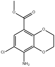 1,4-Benzodioxin-5-carboxylic acid, 8-amino-7-chloro-2,3-dihydro-, methyl ester Struktur