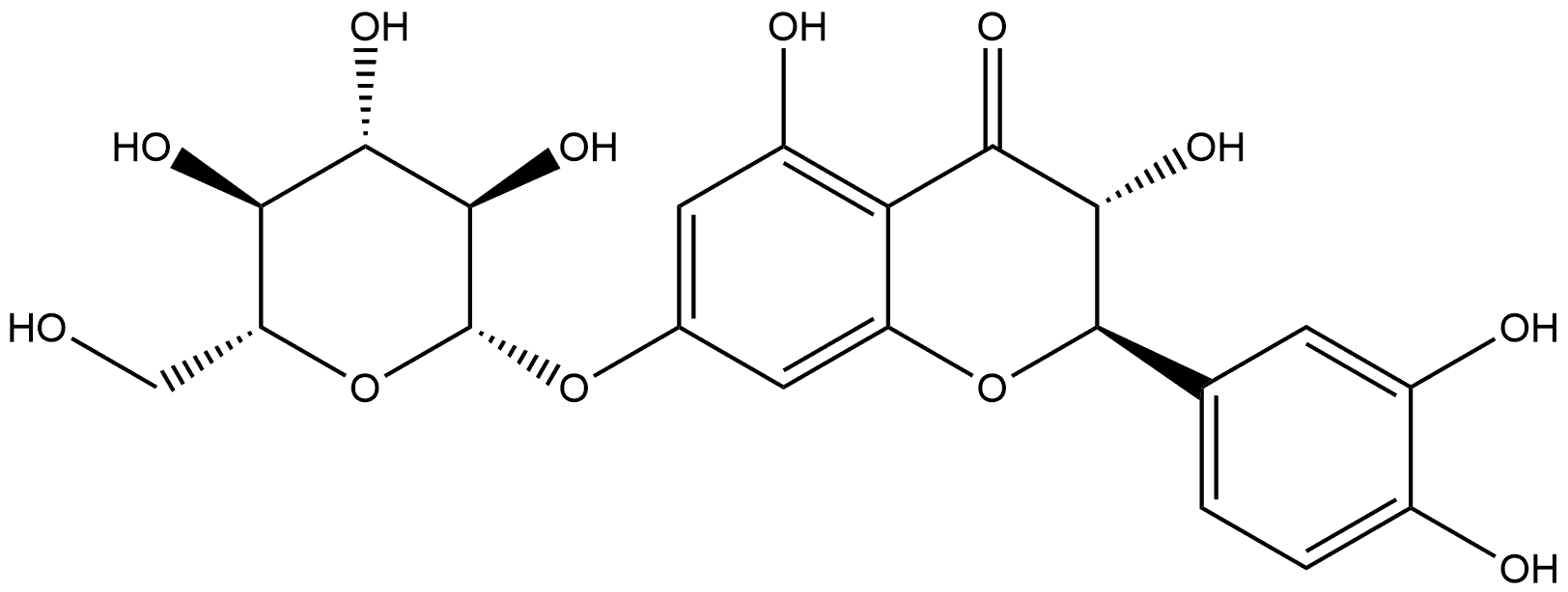 Taxifolin 7-O-β-D-glucoside Struktur