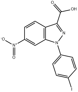 1-(4-Iodophenyl)-6-nitro-1H-indazole-3-carboxylic acid Struktur