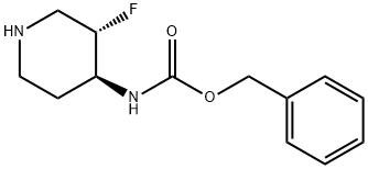 Phenylmethyl N-[(3S,4S)-3-fluoro-4-piperidinyl]carbamate Struktur