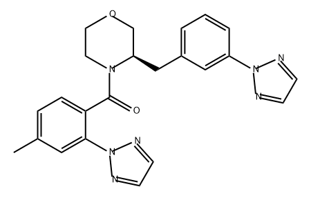 Methanone, [4-methyl-2-(2H-1,2,3-triazol-2-yl)phenyl][(3R)-3-[[3-(2H-1,2,3-triazol-2-yl)phenyl]methyl]-4-morpholinyl]- Struktur