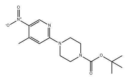 1-Piperazinecarboxylic acid, 4-(4-methyl-5-nitro-2-pyridinyl)-, 1,1-dimethylethyl ester Struktur