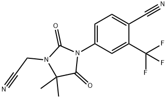 1-Imidazolidineacetonitrile, 3-[4-cyano-3-(trifluoromethyl)phenyl]-5,5-dimethyl-2,4-dioxo- Struktur