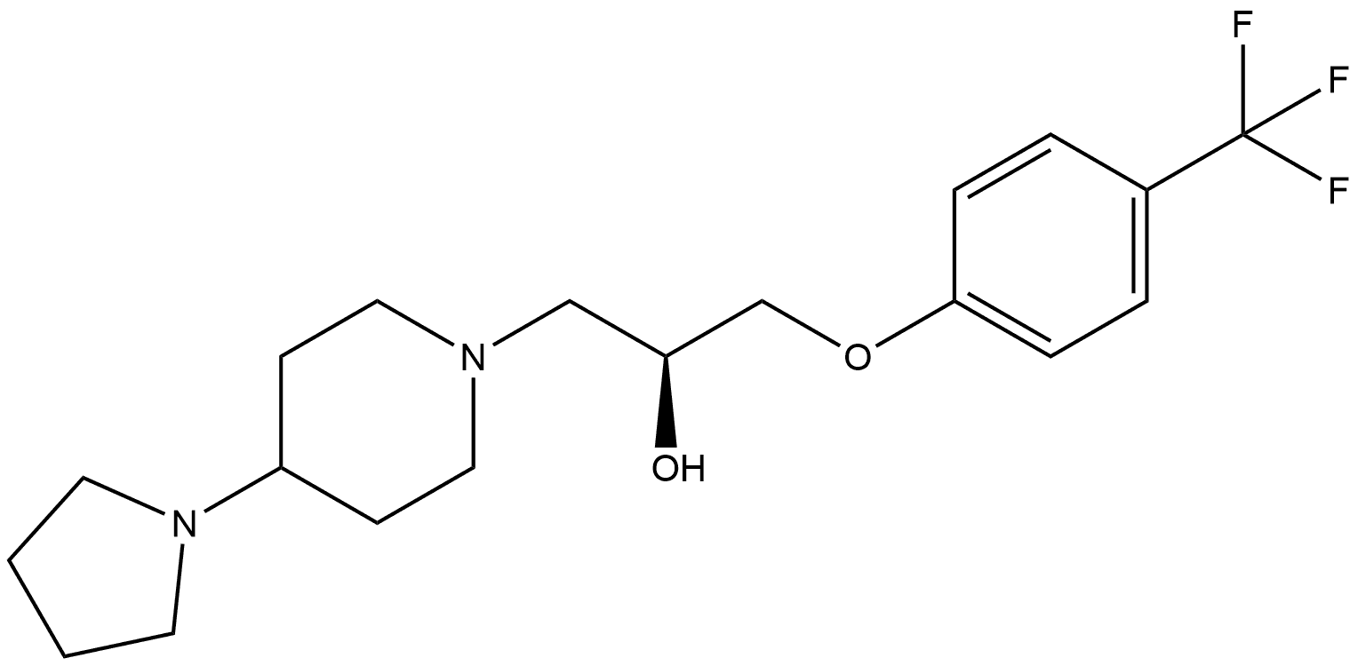 1-Piperidineethanol, 4-(1-pyrrolidinyl)-α-[[4-(trifluoromethyl)phenoxy]methyl]-, (αS)- Struktur