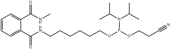 Phosphoramidous acid, N,N-bis(1-methylethyl)-, 2-cyanoethyl 6-[[2-[(methylamino)carbonyl]benzoyl]amino]hexyl ester Struktur