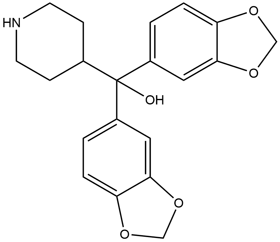 bis(benzo[d][1,3]dioxol-5-yl)(piperidin-4-yl)methanol Struktur