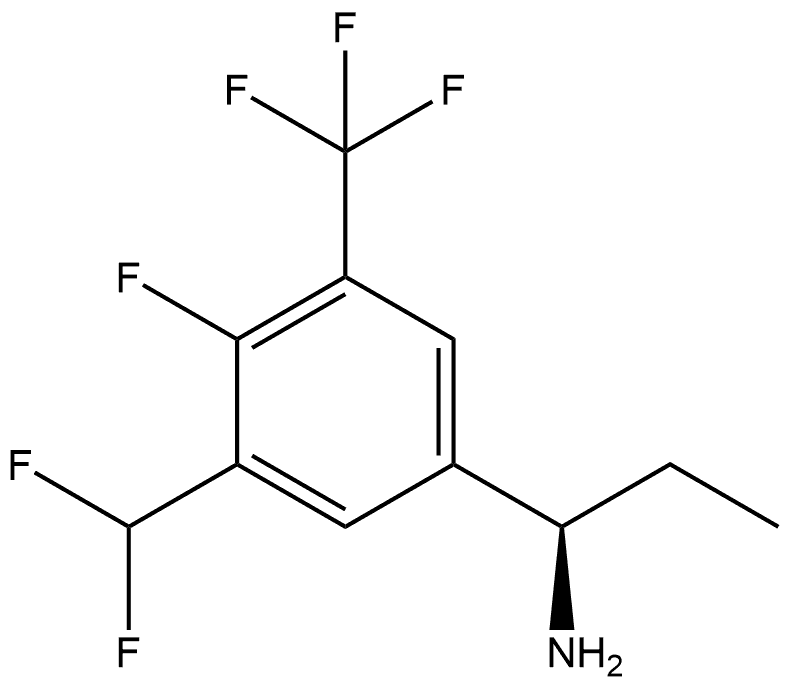 (R)-1-(3-(difluoromethyl)-4-fluoro-5-(trifluoromethyl)phenyl)propan-1-amine Struktur