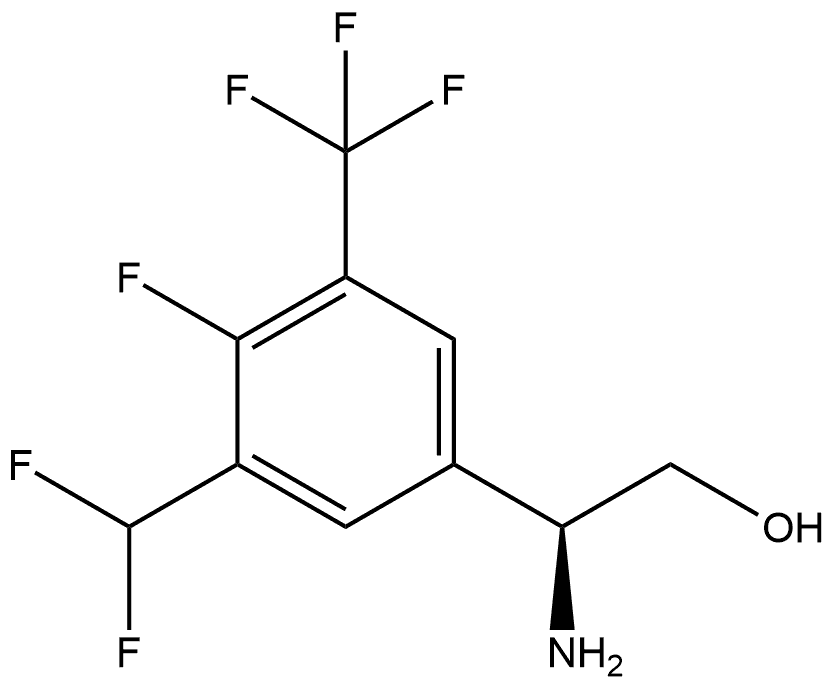 (S)-2-amino-2-(3-(difluoromethyl)-4-fluoro-5-(trifluoromethyl)phenyl)ethan-1-ol Struktur