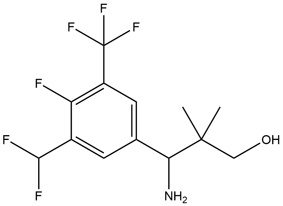 3-amino-3-(3-(difluoromethyl)-4-fluoro-5-(trifluoromethyl)phenyl)-2,2-dimethylpropan-1-ol Struktur