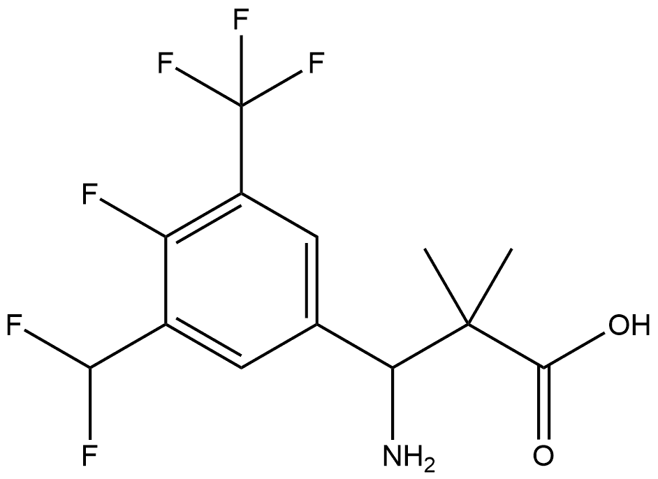 3-amino-3-(3-(difluoromethyl)-4-fluoro-5-(trifluoromethyl)phenyl)-2,2-dimethylpropanoic acid Struktur