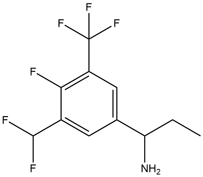 1-(3-(difluoromethyl)-4-fluoro-5-(trifluoromethyl)phenyl)propan-1-amine Struktur