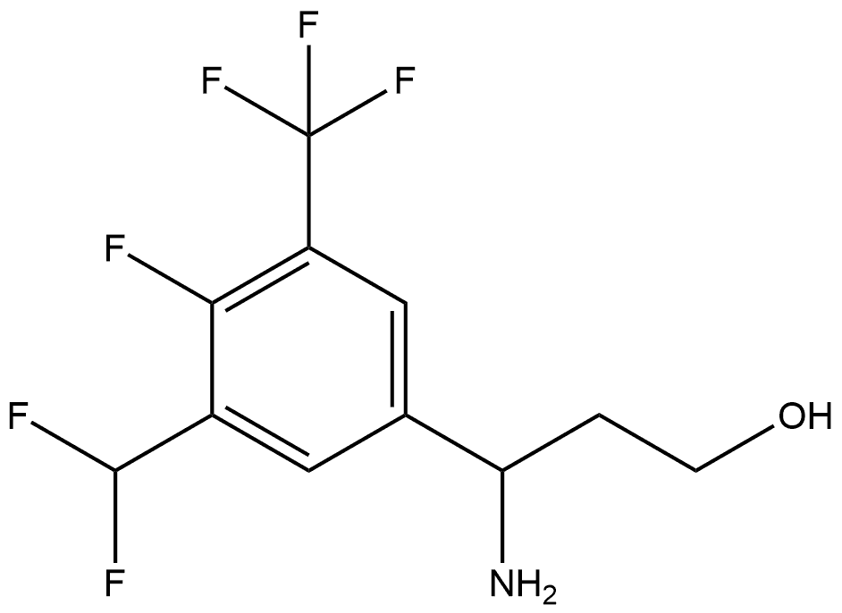 3-amino-3-(3-(difluoromethyl)-4-fluoro-5-(trifluoromethyl)phenyl)propan-1-ol Struktur