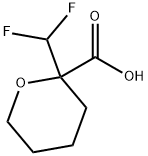 2H-Pyran-2-carboxylic acid, 2-(difluoromethyl)tetrahydro- Struktur